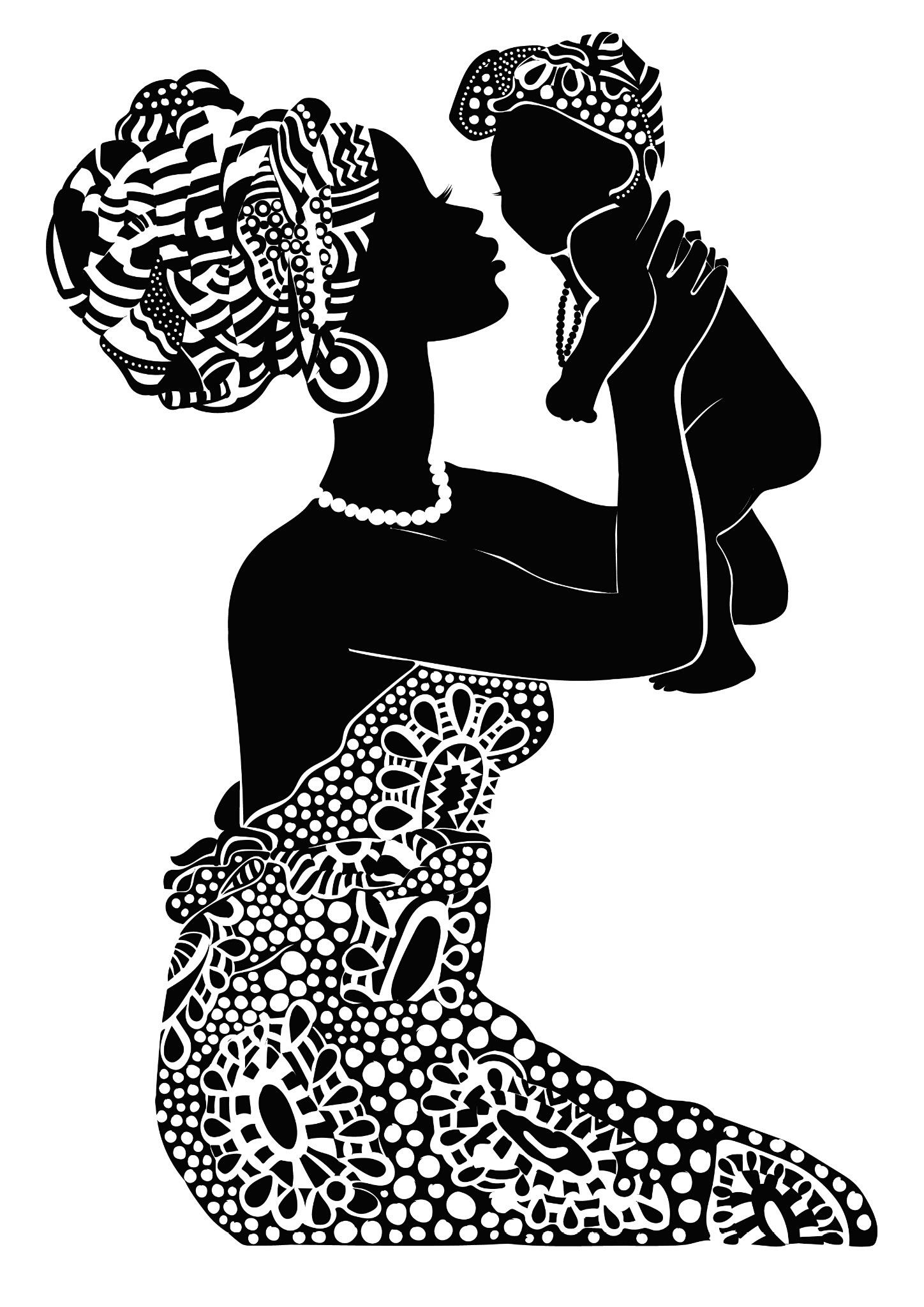 African Woman Holding Baby
